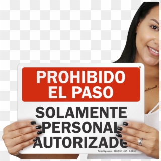 Solamente Personal Autorizado Spanish Sign - Sign, HD Png Download