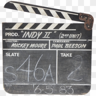 Clapboard From Indiana Jones And The Temple Of Doom - Indiana Jones Clapboard, HD Png Download