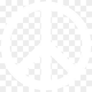 Peace Clipart Symbolism - White Peace Sign On Black Background, HD Png Download