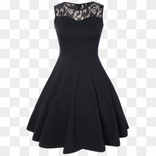 Simple Black Dress For Graduation - Cute Black Dress Knee Length, HD Png Download