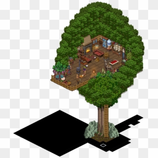 Habbo Sulake Tree House Free Hq Image Clipart - Tree House Room Habbo, HD Png Download
