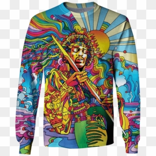 3d Jimi Hendrix Full Print T Shirt - Psychedelic Art Facebook Cap, HD Png Download