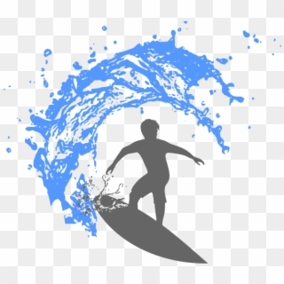 Surfing Images Clip Art - Surfer On An Ocean Wave Vector, HD Png Download