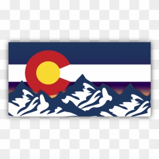 Colorado Flag With Mountains Black And White, HD Png Download