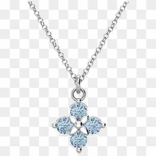 Poppy 14kw Sky Blue Topaz Necklace - Diamond Cross Pendant Mens Stainless Steel, HD Png Download