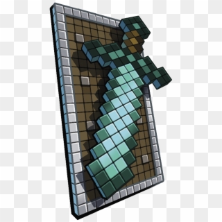 Minecraft Shield With Two Swords, HD Png Download