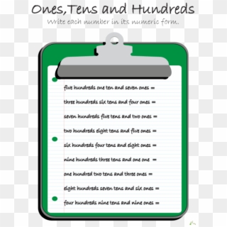 Tens Ones Hundreds Lesson Plan, HD Png Download
