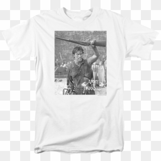 Black And White Boom Stick Army Of Darkness T-shirt - T-shirt, HD Png Download