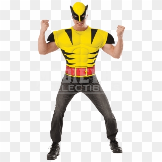 Adult Deluxe Wolverine Costume Top And Mask Set - Wolverine, HD Png Download