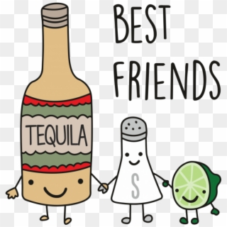 Transparent Tequila Bottle Clipart - Best Friends Tequila Salt Lime, HD Png Download