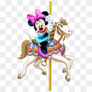 Minnie On Horse, Minnie On Carousel - Minnie Mouse On A Horse, HD Png Download