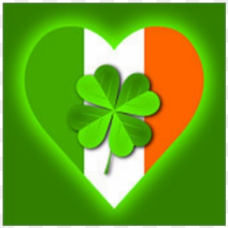 #irish #flag #heartshaped # Green #orange #white #clover - Shamrock, HD Png Download