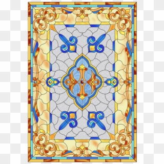 Ceiling Painted Stained Glass Window Church Clipart - Stain Glass Ceiling Rectangle, HD Png Download