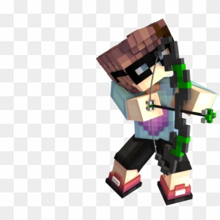 [​img] - Minecraft Character Holding Bow, HD Png Download