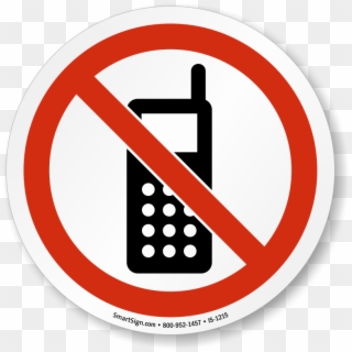 No Cell Phones Symbol Iso Prohibition Circular Sign - Lab Safety No Running, HD Png Download