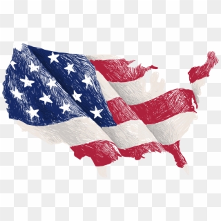 Flag Of The United States Map - Painted American Flag Png, Transparent Png