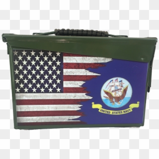 Dual Us Navy Flag Custom Ammo Can - Black Grunge American Flag, HD Png Download