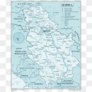 Serbia Large Map - Map Of Serbia With Rivers, HD Png Download