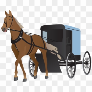 Horse And Buggy Carriage Clip Art - Horse Drawn Cart Clipart, HD Png Download