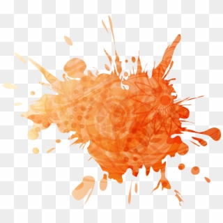 Transparent Ink Splash Png - Orange Paint Splash Png, Png Download