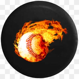 Glowing Flames With Fire Softball Baseball Rv Camper - Tire Cover For Jeep Wrangler Soccer, HD Png Download