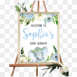 Transparent Baby Shower Elephant Png - Safari Baby Shower Welcome Sign, Png Download