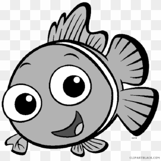 Cute Fish Clipart - Cute Fish Black And White, HD Png Download