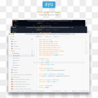 Ayu - Ayu Theme Sublime Text 3, HD Png Download
