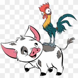 Disney Moana Pua Png Cartoon - Moana Pua And Heihei, Transparent Png