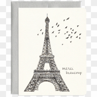 Whimsical Paris Thank You Card - Eiffel Tower Gotamago Inc, HD Png Download