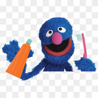 Grover Holding Toothbrush And Toothpaste - Grover Sesame Street, HD Png Download
