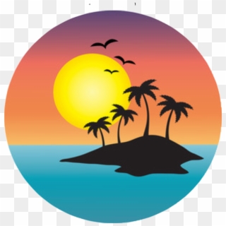 Palm Tree Sunset Clipart, HD Png Download
