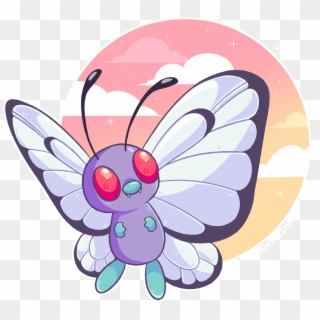 Butterfree 🦋💚 Available As Shirts, Stickers, Phone - Cartoon, HD Png Download