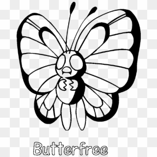 Butterfree Coloring Pages - Butterfree Pokemon, HD Png Download