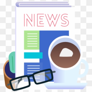 Picture Of Coffee In Front Of A Book Labeled News - Graphic Design, HD Png Download