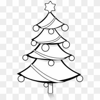 Christmas Tree Clipart Black And White Png, Transparent Png