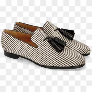 Loafers Scarlett 20 Hairon Stripes Black White - Slip-on Shoe, HD Png Download
