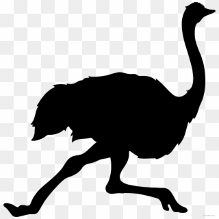 Common Ostrich Bird Tattoo Clip Art Silhouette Emu - Ostrich Silhouette Png, Transparent Png