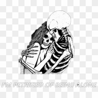 #aesthetic #tumblr #skull #skeleton #bone #bones #black - Aesthetic Sad Anime Art, HD Png Download