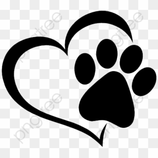 Love And Cat Prints - Dog Paw Clipart Black And White, HD Png Download