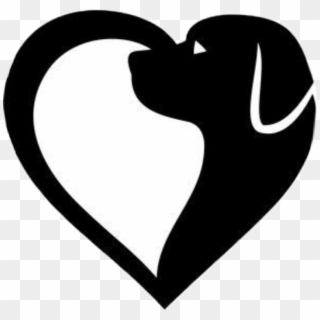 #heart #dog #silhouette - Dog With Heart Silhouette, HD Png Download