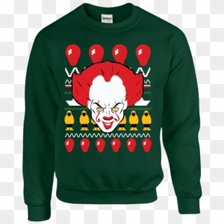 Cartoon Ugly Christmas Sweater - Gildan Forest Green Crewneck, HD Png Download