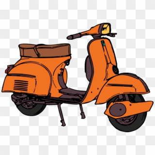 Booking Rent Sigulda - Vespa Scooter Orange Cartoon, HD Png Download