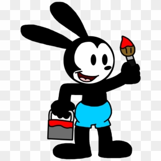 Clipart Free Stock Oswald With Paint Brush By Marcospower - Oswald The Lucky Rabbit Marcospower Coloring, HD Png Download