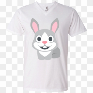 Happy Rabbit Emoji Men S V Neck T Shirt - Cartoon, HD Png Download
