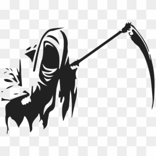 Death Logo Silhouette White - Black And White Reaper, HD Png Download