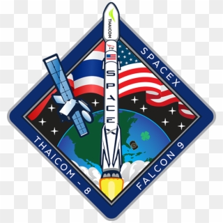 Thaicom 8 Patch    Class Img Responsive True Size - Spacex Mission Patch Thaicom, HD Png Download