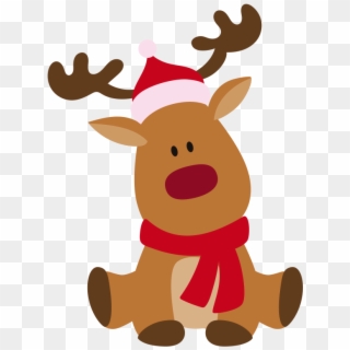 Santa Claus Rudolph Reindeer Clip Art Scalable Vector - It's My First Christmas, HD Png Download