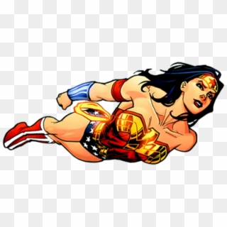 Wonder Woman Clipart Animated Transparent Wonder Woman - Wonder Woman Comic Flying, HD Png Download