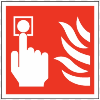 Fire Button Square Safety Sticker - Fire Alarm Call Point Symbol, HD Png Download